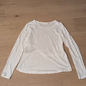 A.L.C Linen Women's Classic White Long Sleeve Cutout Tee Medium